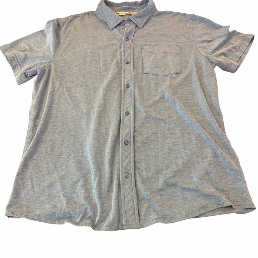Travis Mathew Button up Performance Shirt Blue men’s Large